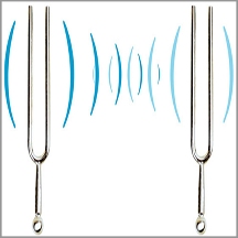 One tuning fork causing another to resonate
